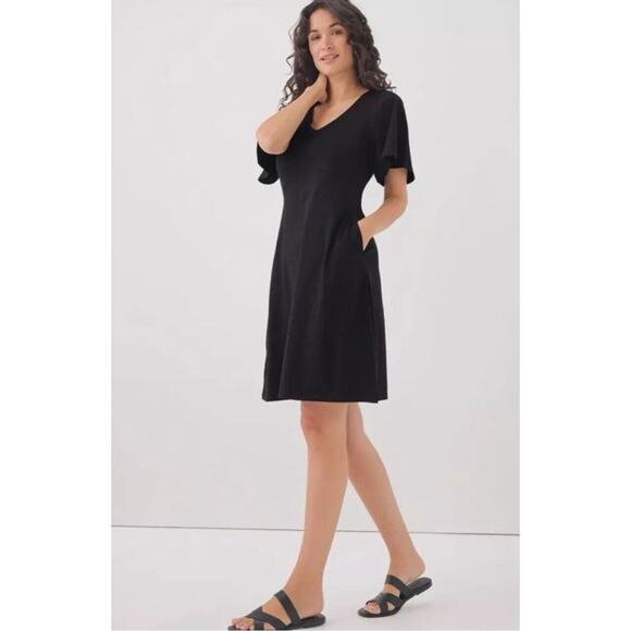 Pact Dresses & Skirts - NWT Pact Organic Cotton Blend V Neck Fit & Flare Easy Dress